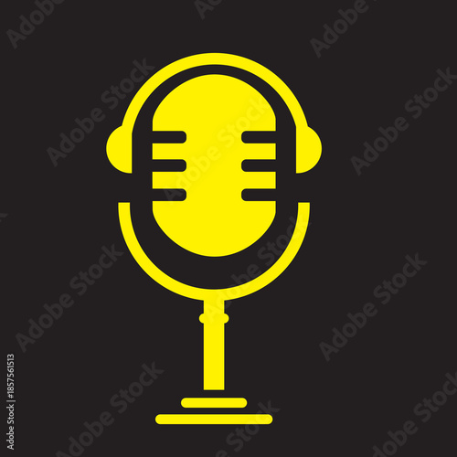 Podcast radio logo icon. Vector illustration