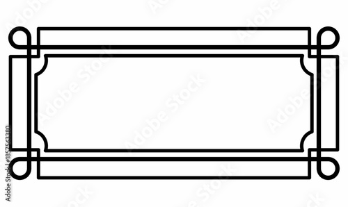 ornamental rectangular frame with double-line borders, curved inner corners,copy space and looped edges.for text, merried,design, labels, certificates, logos, vintage layouts, and decorative branding.