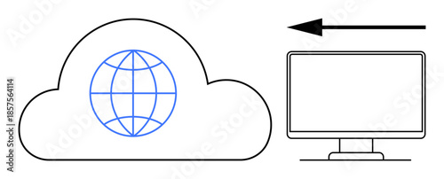 Cloud computing concept. Cloud computing enabling data transfer and storage across digital platforms. Cloud computing revolutionizing IT systems and remote collaboration. For technology, data