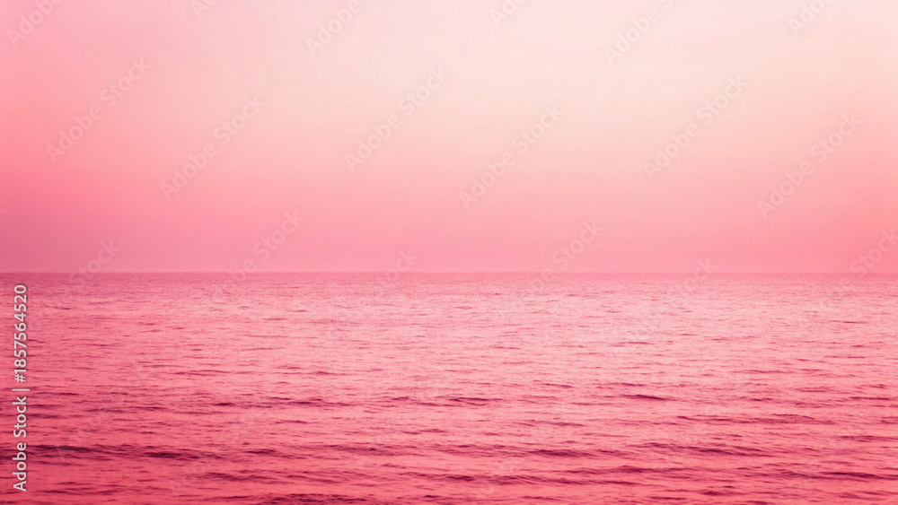 Obraz premium Calm Pink Ocean Water with Gentle Waves Under a Soft Pink Gradient Sky image photo Background