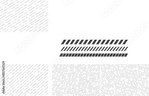 Slash line diagonal line, dashed border, geometric angle ornament. Tilt strip decorative pattern. 