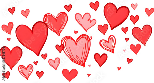 red hearts seamless vector, pattern for valentine crafts, love icons repeating, wallpaper print red hearts, continuous heart symbols, heart styled background, cute seamless valentine, red passion hear