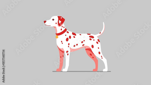 Dalmatian dog standing, a beautiful and elegant pet.