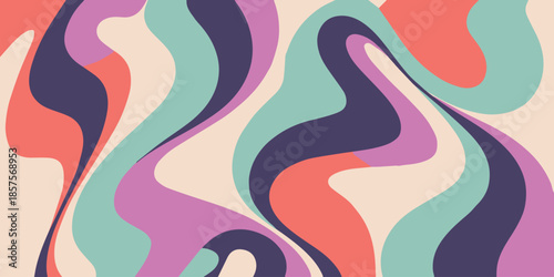 abstract coral pink mint lavender navy pastel fluid composition for design