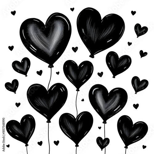 seamless background with black hearts, seamless black heart pattern, repeating black hearts wallpaper, cute black hearts digital paper, gothic heart seamless backdrop, black heart repeat texture, roma