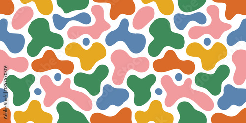 abstract fluid blob shapes modern pattern seamless surface print