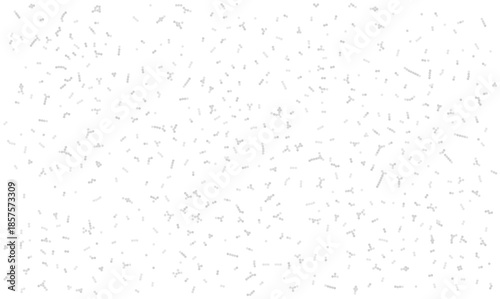 Abstract falling gray confetti dots on white vector background. Scattered dust particles or snow texture for winter holiday design. Light grey grain noise pattern wallpaper. Decoration backdrop.