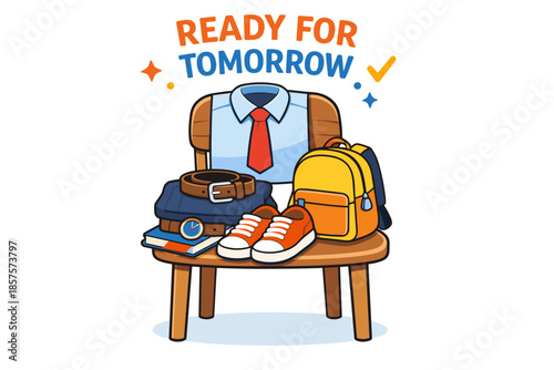 Organized back-to-school essentials displayed on chair