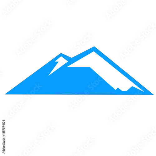 Snowy mountain landscape with ski lift and pine trees in winter scene. Vector illustration