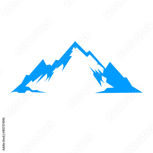 Snowy mountain landscape with ski lift and pine trees in winter scene. Vector illustration