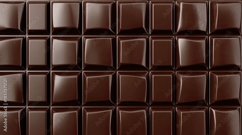 Obraz premium A close-up view of a delicious dark chocolate bar, inviting cravings and indulgence AI Generative