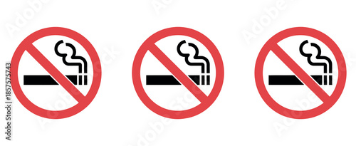 Smoking Prohibited Sign Symbol with Cigarette Vector Illustration