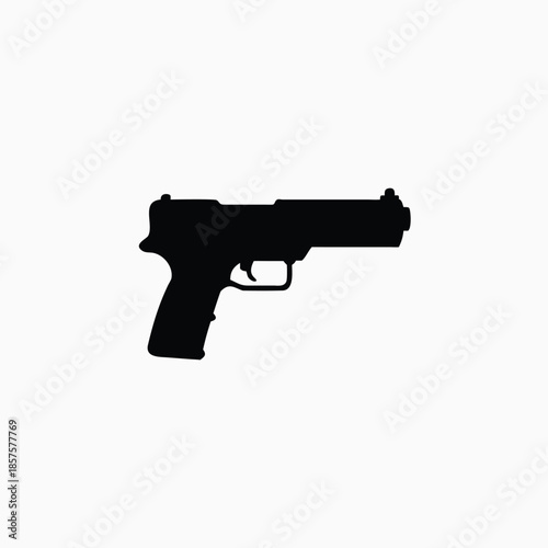 police gun icon silhoutte vector style template