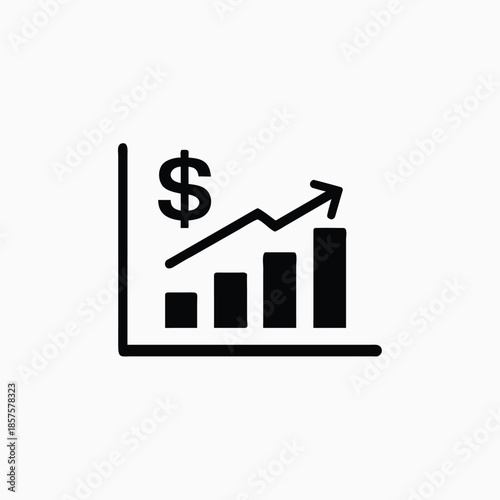 profit margins icon silhoutte vector template