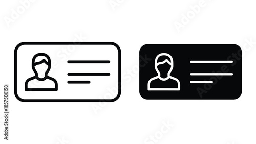 ID Card Icons: Minimalist identity card icons, a visual representation of identification and access, convey simplicity, efficiency, and clarity. 