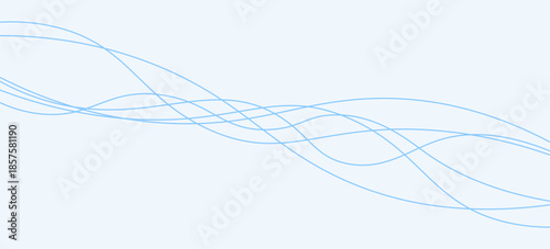 Digital graphical abstract background set. Curved thin wavy line background for artist. Flowing wavy stroke elements on white page. Thin line wavey background on isolated white background.