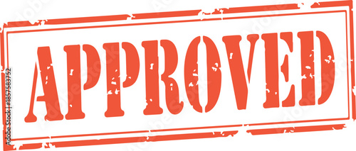 red approved rubber stamp on transparent background