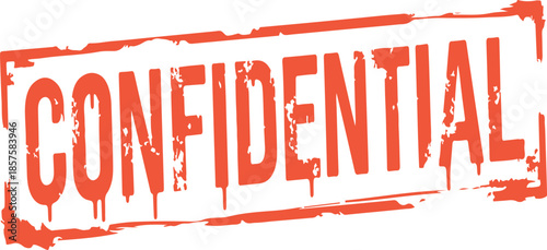 Red confidential stamp on white background