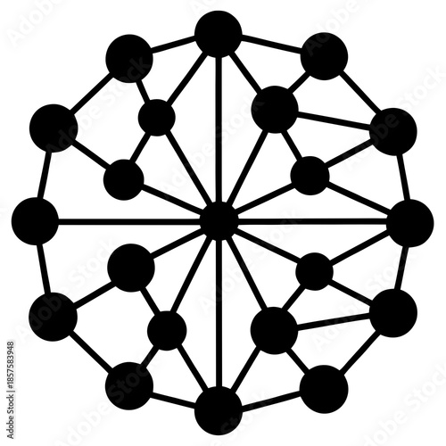 Neural Network Visualization Vector Illustration