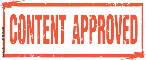 Red rubber stamp with content approved text