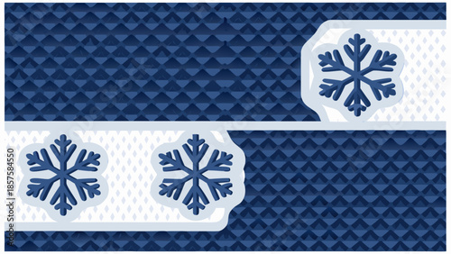 Blue snowflakes resting on frozen surfaces, winter scene, icy background, cold weather, frosty