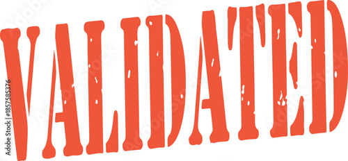 Validated orange stamp text