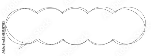 吹き出しのイラスト10【手書き落書き風の二重線】