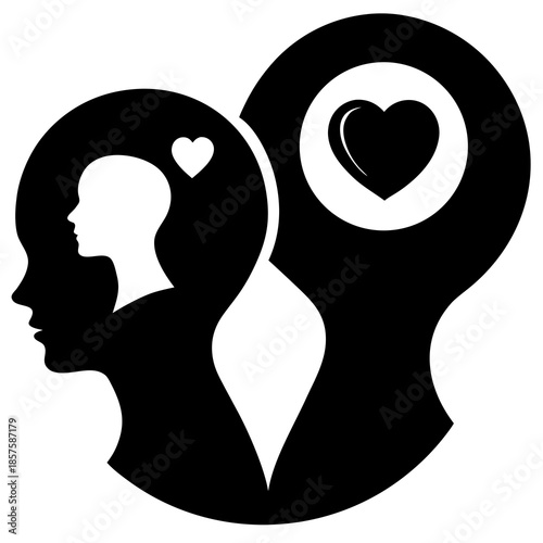 Mental Health and Wellness Silhouette Vector