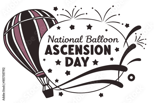 NATIONAL BALLOON ASCENSION DAY vector illustration 