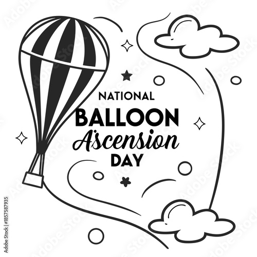 NATIONAL BALLOON ASCENSION DAY vector illustration isolated on white background