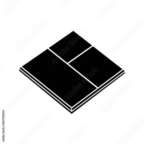 Black Square Tiles with White Grout Lines.