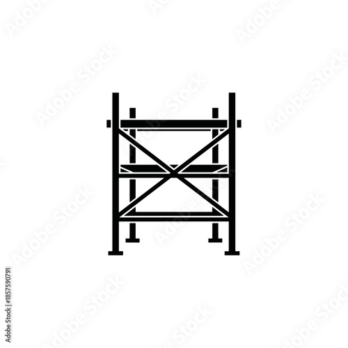 Scaffolding Structure with Metal Frame and Supports 1.