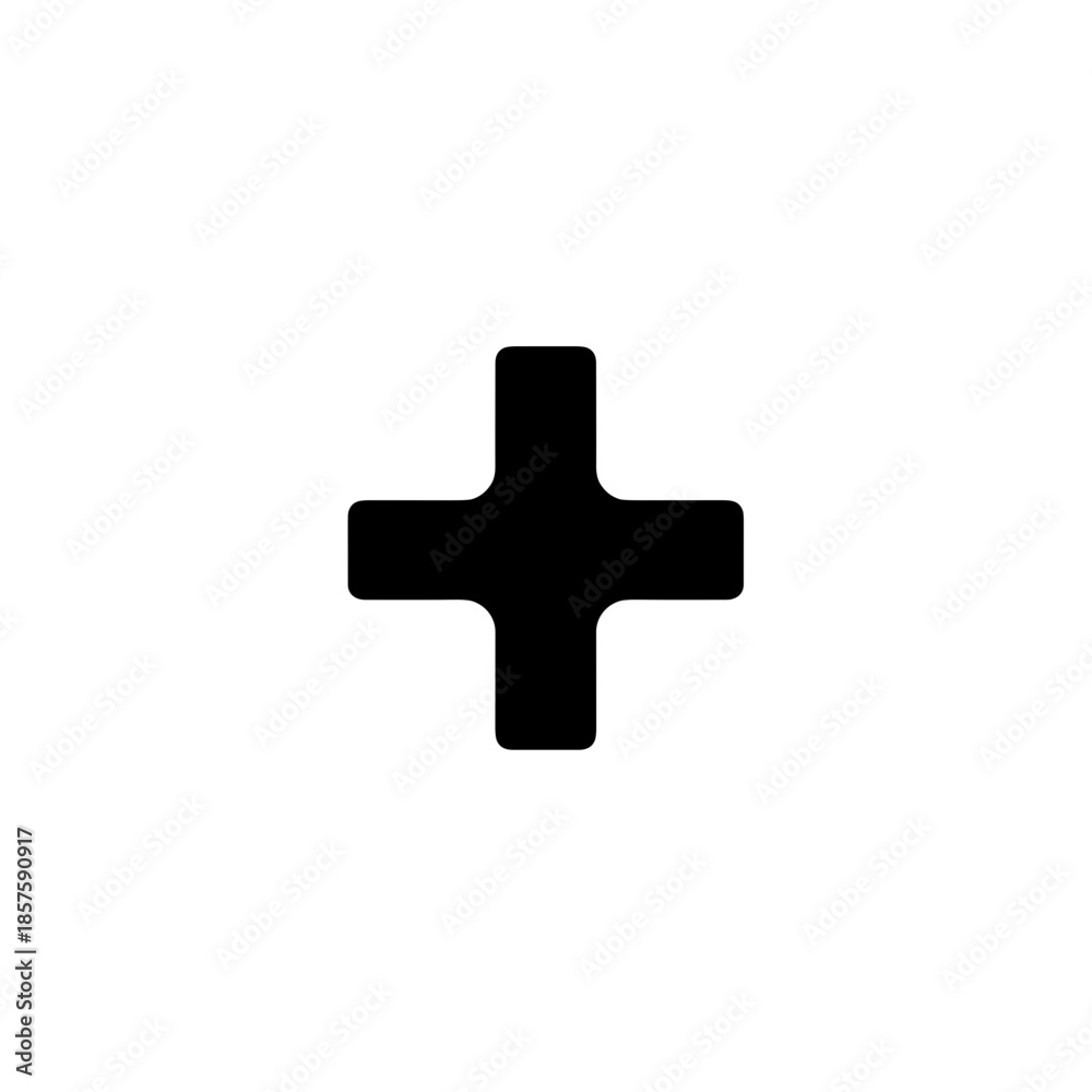 Obraz premium Black Plus Sign Symbol Icon.