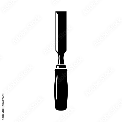 Black Woodworking Chisel Tool Handle Illustration.