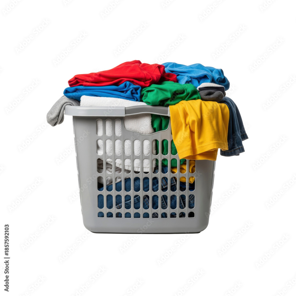 Fototapeta premium Laundry basket with colorful clothing