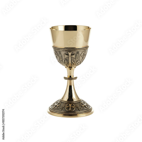 Ornate golden chalice on Transparent Background