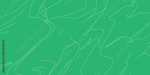 Abstract Green Background with Subtle Wavy Lines and Organic Shapes.