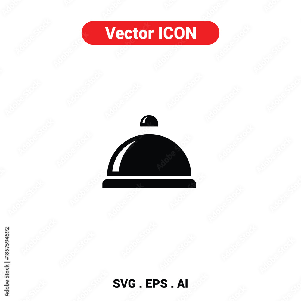 Fototapeta premium Vector icon of a food cloche presenting a dish with elegant simplicity for restaurant services