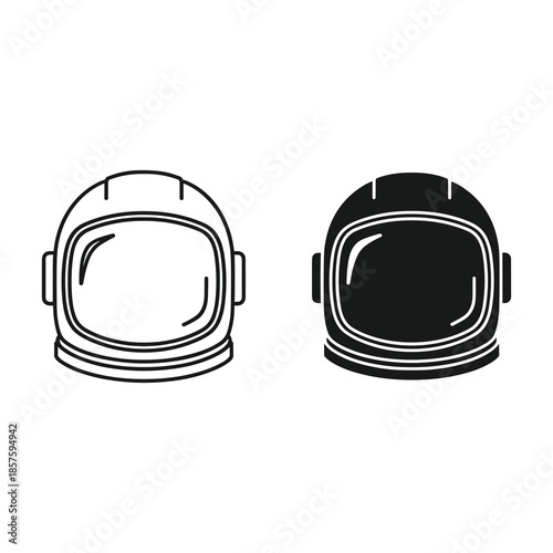 Astronaut helmet vector illustration set