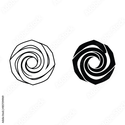 Rose icon set with simple design