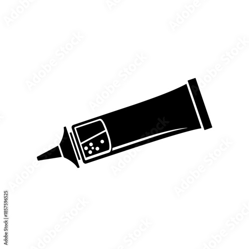 Black Silhouette Toothpaste Tube with Cap.