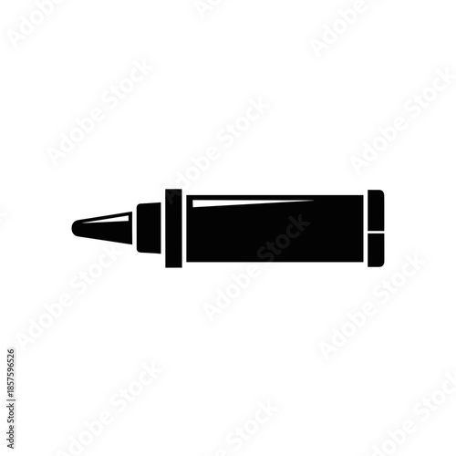 Black Silhouette of Lipstick or Lipgloss.