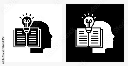Knowledge BPM icon sheet in black and white, filled style.