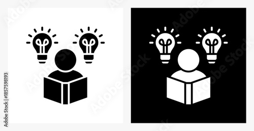 Wisdom BPM icon sheet in black and white, filled style.