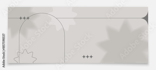 Minimalist banner with shadows. Gray template for website. Banner for social networks. Stylish template web banner.