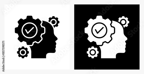 Mindset BPM icon sheet in black and white, filled style.