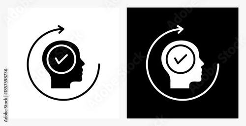 Habits BPM icon sheet in black and white, filled style.