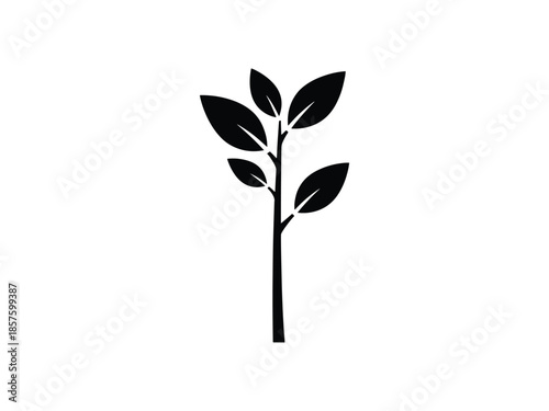 Plant Sapling Growth Silhouette Icon