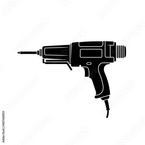 Black Electric Drill Machine Side View.