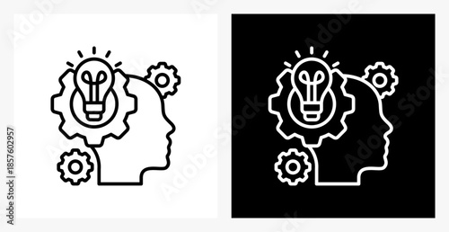 Skill Development BPM icon sheet in black and white, line style.